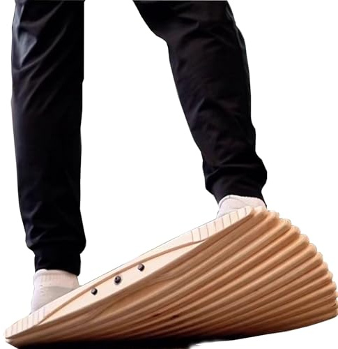 Balance Board Trainer, tavola di bilanciamento in legno ondulata, trave di equilibrio per ufficio, allenamento di forza del core, tavola rocker in legno