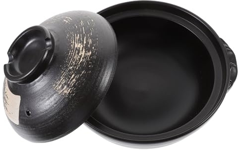 Cabilock Olla De Cerámica Para Estofados y Arroz Cazuela Tapa Utensilio Resistente Ácidos Para Cocina Diaria