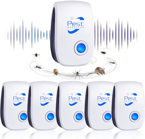 Répulsif Ultrason Anti-Rongeurs Insectes, 6 pcs Ultrason Anti Moustique Ultrason Souris et Rats, Intérieur Répulsif Électronique Insectes pour Souris, Rats Fourmis Araignées Moustiques