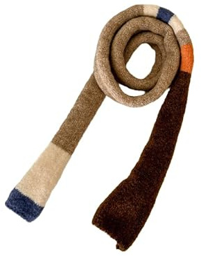 Kashmirscarf， Stickad ullhalsduk for kvinnor, flerfärgad, 160 cm x 10(Coffee Brown)