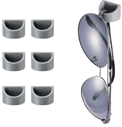 Omnful Sunglass Organizer, 6 Pack Eyeglass & Glasses Holder for Eyewear, Sunglasses, Reading Glasses. Sunglasses Holder for Home, Office, Car, Driver, Workshop. Glasses Accessories&Organizer(Grey)