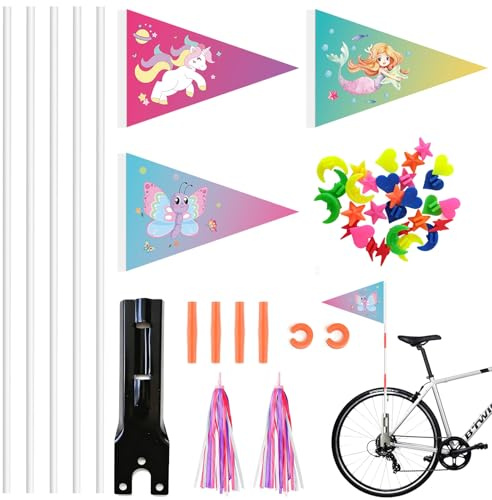 MINGJAY Drapeau pour Vélo,3 Pièces Drapeau de Sécurité pour Vélo,Drapeaux de Vélo pour la Sécurité,Drapeau de Sécurité Extérieur,Avertissement de sécurité,Fanions de Sécurité