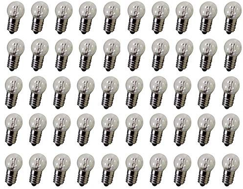 GutReise DC 50pcs E10 1,5V 0.3A Warmweiß weiße Birnen Glühlampe Miniaturschrauben Unterseite (1.5V)