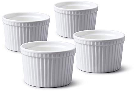 WM Bartleet & Sons 1750 TSET45 Set of 4 Traditional Porcelain Deep Ramekins 9cm Diameter– White