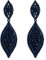 EVER FAITH Damen Ohrringe Österreichische Kristall Hochzeit Braut Charm 2 Blatt Drop Baumeln Ohrstecker (Dunkelblau)