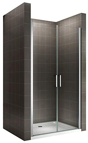 KAYA Porte de douche H 185 largeur réglable 80 à 83 cm verre transparent
