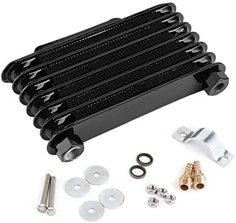 KIMISS Radiatore olio Radiatore di raffreddamento universale per motore a 7 file Radiatore olio per Dirt Bike ATV