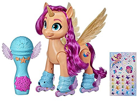 My Little Pony – Eine Neue Generation Sing- und Skatespaß Sunny Starscout – Pony (22,5 cm) mit Fernbedienung, 50 Reaktionen, Multi, F1786