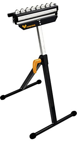 WORKESS Rollenständer, Doppelpack, 69,9 kg Tragkraft, verstellbare Höhe (68,6 cm - 109,2 cm), Einzelrollenständer für Holzbearbeitung