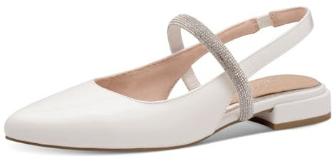 MARCO TOZZI by Guido Maria Kretschmer Damen Slingpumps Spitz Elegant, Beige (Ivory patent), 39 EU