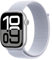 Apple Watch Series 10 (GPS + Cellular 46 mm) Smartwatch mit Aluminiumgehäuse in Silber und Sport Loop in Blaue Wolke (One Size). Fitnesstracker, EKG App, Always-On Retina Display, CO₂ neutral
