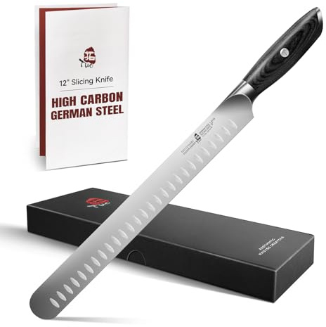 TUO Carving Knife, 12 inch Brisket Knife for Cutting Smoked Meat, Slicing Through Roast, High Carbon German Steel, Ergonomic Handle, BBQ Gifts - Falcon Series