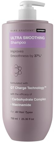 Bare Anatomy Ultra Smoothing Shampoo for Dry and Frizzy Hair | Restores Smoothing & Texture by 37% | Powered By Carbohydrate Complex & Niacinamide | SLS & Paraben Free | Vegan | For Men & Women 750ml