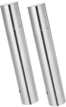 BEBEMOKO 2 soportes de acero inoxidable para pinchos de barbacoa, tubo de almacenamiento para pinchos de barbacoa de acero inoxidable al aire libre, soporte para brochetas, soporte portátil para