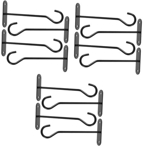 BESPORTBLE 4 Ensembles Crochet De Suspension Pour Plantes Rail Terrarium Décor Système Corbeille Plante Suspendue Pôle Jardins Titulaires Cintre Planteur Suspendu Enjeux Solaire Le Fer Black