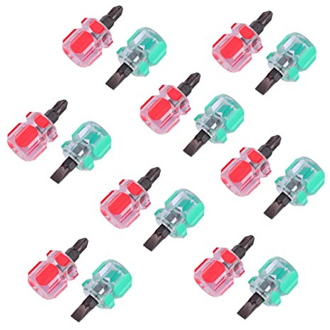 SHINEOFI 10pcs Mini Screwdriver Set for Sewing Machine and Machine Repair Tools, Cross and Flat Head Portable Precision Screwdrivers for Electronics Maintenance