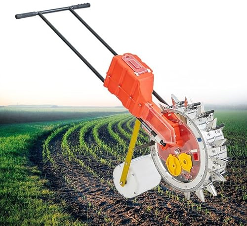 Carro esparcidor de semillas de jardín, capacidad de tolva de 400 m²/h, marco robusto con recubrimiento en polvo, neumáticos a prueba de pinchazos para verduras, hierbas, flores