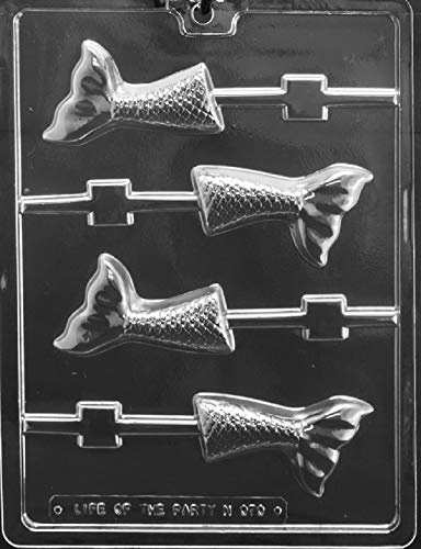 Grandmama's Goodies N070 Mermaid Tail Lollipop Lolly Chocolate Candy Soap Mold with Exclusive Molding Instructions …