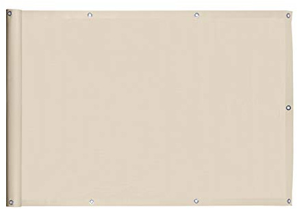 Ventanara® Balkonverkleidung Sichtschutz PVC blickdichte Balkonumspannung Zaun Verkleidung Blende Windschutz Folie (600 x 90 cm, Creme)