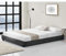 Corium Kunstlederbett Polsterbett aus Kunstleder Bettgestell mit Lattenrost 180x200 cm Bett inkl. Lattenrahmen Doppelbett Ehebett Lederimitat in Schwarz