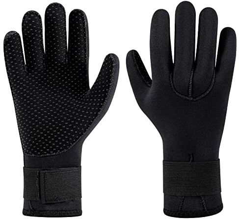 YDQUANI 3mm Neoprene Wetsuit Gloves Anti-slip Thermal Diving Gloves for Men Women Snorkelling Open Water Swimming Surfing