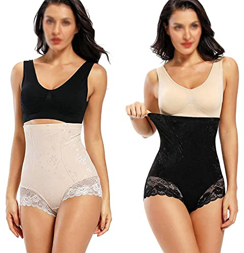 ZHYX Guaina Contenitiva Snellente Mutande Donna Intimo Modellante Slip Shapewear Dimagrante,Skintone+black-4XL