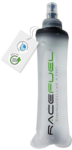 RACEPACE RaceFuel faltbare 250ml Trinkflasche Gelflasche, Soft Flask BPA-frei, mit RaceFuel Energy Gel Rezept QR-Code, perfekt zum Laufen, Marathon, Triathlon und Radfahren (1 Stück, 250ml)