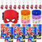 WELLXUNK Spiderman Party Mitgebsel, 10 Spiderman Schlüsselanhänger, 10 Spiderman Geschenktüten, 10 Spiderman Masken, 10 Spiderman Silikon Armband, Geburtstagsgeschenke für Jungen und Mädchen
