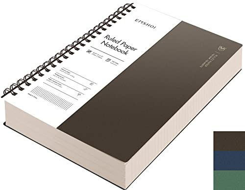 EMSHOI A4 Spiral Notebook, 11.2 X 8.27, College Ruled Lined Journal, 300 Pages/150 Sheets, Easy Tear Perforated Pages, 100gsm Thick Paper, Waterproof Softcover, for School Work Writing-Coffee