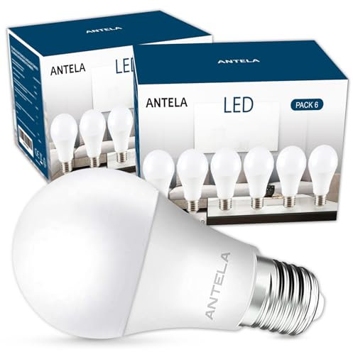 ANTELA E27 LED Lampe Glühbirne 8,5W 806LM 6500K Kaltweiß Licht Birne ersetzt 60W Glühlampe, Energiesparlampe, nicht Dimmbar, ErP, 12PCs