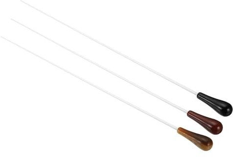 PATIKIL 38cm/15Inch Music Conductor Baton,3Pcs Orchestra Baton Resin Handle for Singing Leader Music Director Yellow,Red,Black