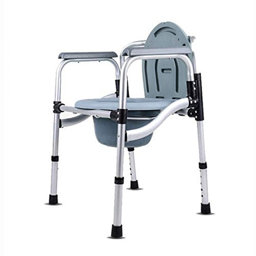 ZGYOZMNG Silla con Inodoro para baño, Ajustable, de aleación de Aluminio, Plegable, para Personas Mayores discapacitadas
