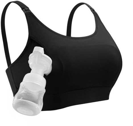 momcozy Hands Free Pumping & Nursing Bra in One, Cotton Adjustable Breast-Pumps Holding and Nursing Bras