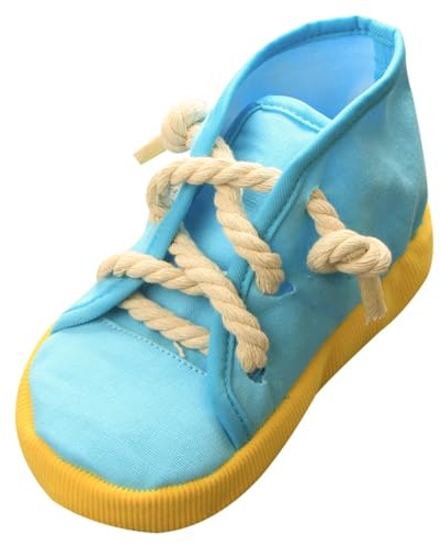Tiardey Scarpe interattive Resistenti a Forma di Scarpe Che scricchiolano per Cani di Piccola, Media e Grande Taglia, con cigolii (Blu)