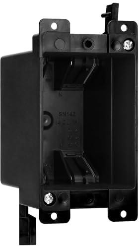 TOMSHIELE 1-Gang PVC Old Work Elektrische Steckdosenbox, 14 cu. in Old Work Electrical Box, Kunststoff Abzweigdose für Schalter, GFCI oder Duplex-Steckdose (Schwarz, 1 Stück)