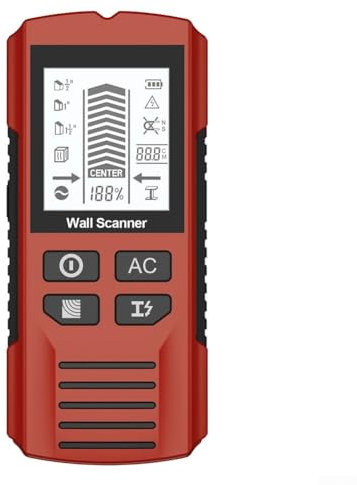 NbgrvB Escáner de pared 7 en 1 con pantalla LCD, para detectar cableado de CA de madera y metal en listones de yeso, suelos de papel tapiz, funciona con pilas, herramienta de detección de pared de