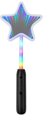 Light Up Infinity Star Wand – LED Magic Wand with Colour Changing Lights, Battery Operated, Festival & Party Toy, Kids Dress Up Accessory, Glow Stick Alternative