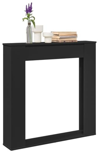 Manteau de Cheminée, Console Cadre de Cheminée Décorative Noir 100x20x100 cm Bois d'ingénierie