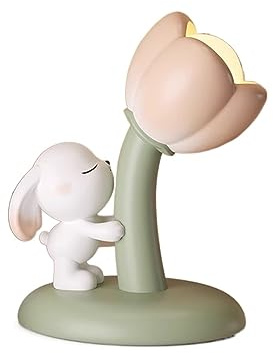 ruyi-1986 Lámparas de Mesa Lindo Conejito luz de Noche habitación los niños lámpara Mesa Dormitorio Flor sueño versión enchufable