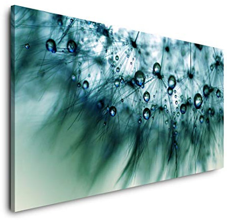 blaue Blumenblüten 120x 60cm Panorama Leinwand Bild XXL Format Wandbilder Wohnzimmer Wohnung Deko Kunstdrucke