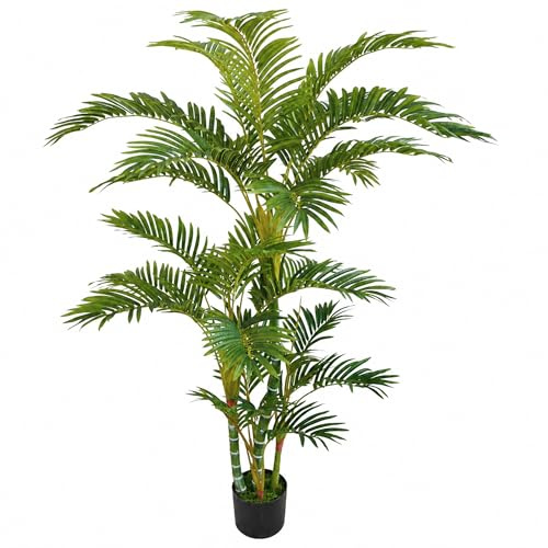 Seidenblumen Roß Arekapalme Deluxe 160cm DA Kunstpalme, Dekobaum Kunstpflanzen künstliche Palme Pflanzen Kunstpalmen, Home Deko künstliche Pflanze, Deco Dekoration Wohnzimmer Büro Schlafzimmer