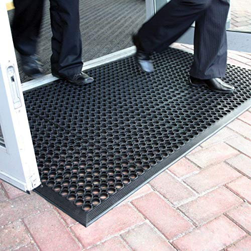 RSM RUGS® Large Outdoor Rubber Entrance Mats Anti Fatigue None Slip Drainage Door Mat Flooring (90cm x 150cm)