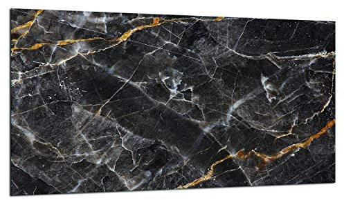 TMK ArtDeko Couvre-plaque de cuisson 1 pièce 90 x 52 cm – Protection anti-éclaboussures – Protection de cuisinière en verre de sécurité – Robuste, hygiénique et antidérapante – Protection pour