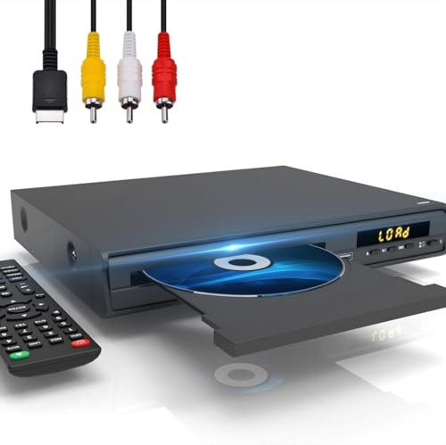 HDMI DVD-Player 1080P, Regionsfreier DVD-Player für TV, HDMI/AV-Anschluss/USB/Mikrofoneingang, NTSC/PAL-System, Fernbedienung, Vollständige Regions kompatibilität