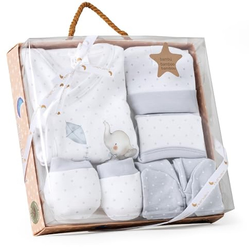 Interbaby Baby gåva Set 5 stycken, Elephanth modell, grå