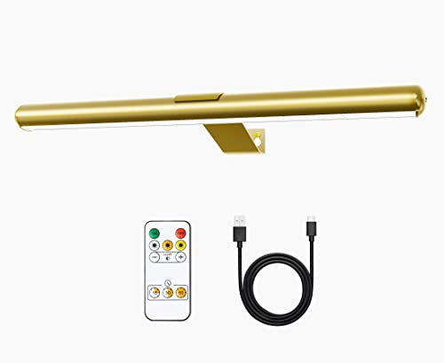 Lampada da parete senza fili con telecomando, batteria ricaricabile, faretto da parete con rotazione a 360°, luce per quadri, luce dimmerabile, per comodino, lettura, immagini, dipinti, esposizione