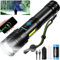 cinlinso Taschenlampe Led 500000 Lumen, Extrem Hell Taschenlampe USB-C Aufladbar Taktische Taschenlampen Mit Holster, 7 Lichtmodi, Zoombar, IPX6 Wasserdicht für Camping Wandern Notfälle (Mit Akku)