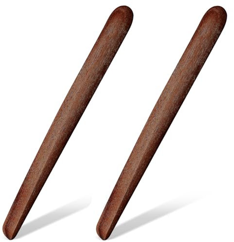 Hillban 2 Stück 27,9 cm Holz-Sauerteig-Brot-Mixstab, Rührstab, Spurtle, Holz, Sauerteig-Brotherstellung, Holzpaddel, Rührstab für Küche, Kochen (Akazie)