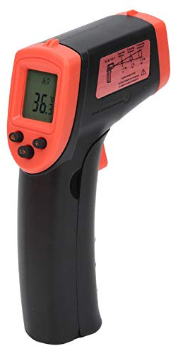 HW600 NonContact Termometer, Infraröd Digital Temperatur Nageldekal Böjning LCD Fagott Handstöd Mättermometer (gul) (Röd)