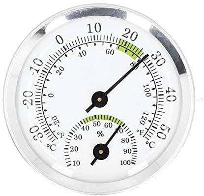 Termometer med Urtavla, Mini Rund Analog Termometer med Urtavla, Termometervägg med Urtavla för Humidorer Växthusträdgårdsskåp för Hem, Kylskåpstermometrar